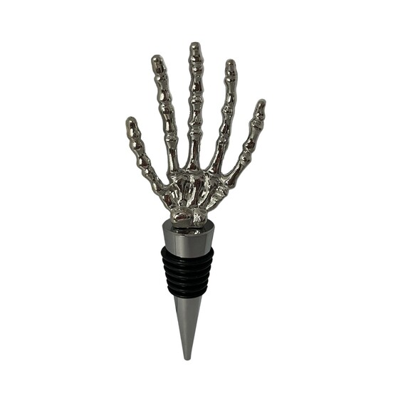 Spooky Skeleton Hand Wine Stopper | Halloween Bottle Metal Stopper - Picture 7 of 8